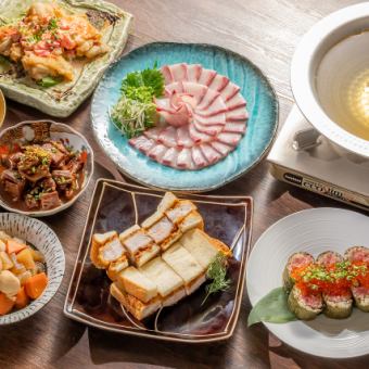 【生付き飲み放題　6000円　全6品】旬の寒ブリのしゃぶしゃぶコース 