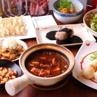 "名物"餃子・エビマヨ・四川風麻婆豆腐・担々麺等【FARO魅惑の5000円コース】120分飲放付全7品