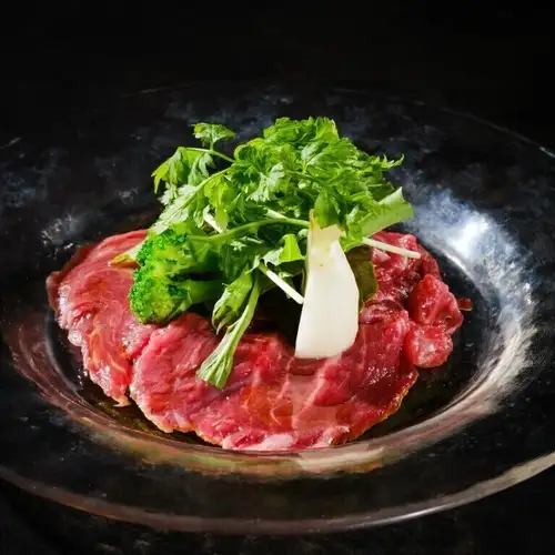 Japanese Black Wagyu Beef Carpaccio | White Balsamic Dressing