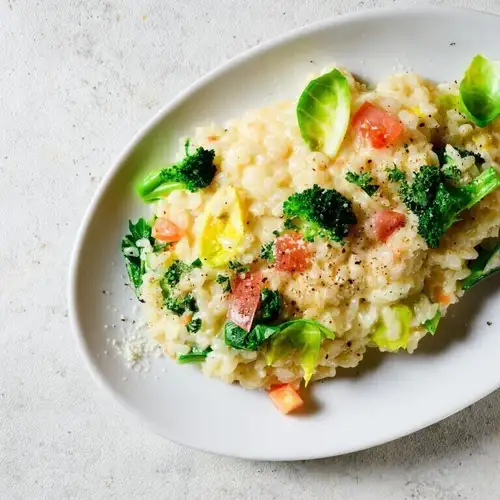 Steamed vegetable risotto | Garlic & balsamic