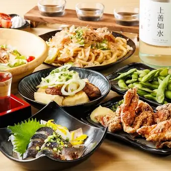 【各種ご宴会に★】炙り締め鯖・鶏のから揚げなど王道！『梅蘭コース』7品＋2.5時間飲み放題付