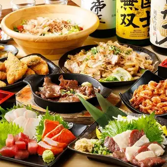 【海鮮＆馬刺し満喫】『桔梗コース』 全9品+平日2.5時間飲み放題付 4,490円