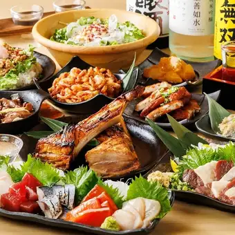 【海鮮&馬刺しを堪能】 『牡丹コース』 全9品+平日2.5時間飲み放題付 4,990円