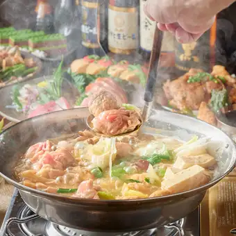 [Kasumi Course] Freshly caught seafood, horse sashimi & choice of luxurious hot pot - 9 dishes + 3 hours of all-you-can-drink
