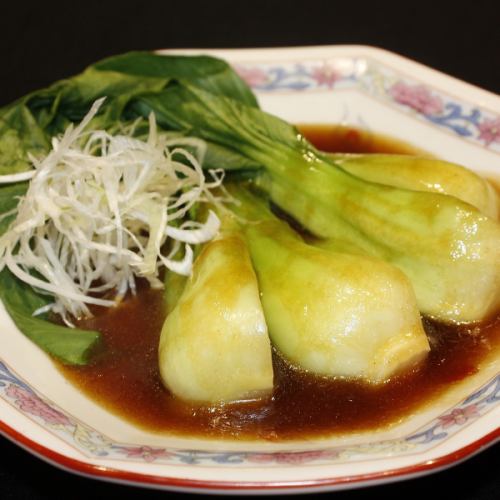 Boiled bok choy in oyster sauce