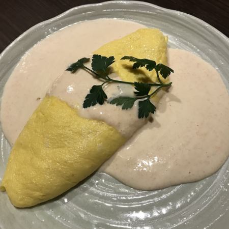 Mentaiko cream sauce omelet