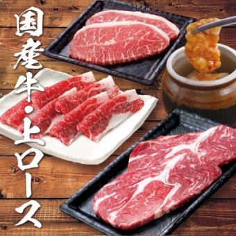 100分鐘暢吃國產牛肉！ 【特製烤肉套餐】4,158日圓（含稅）