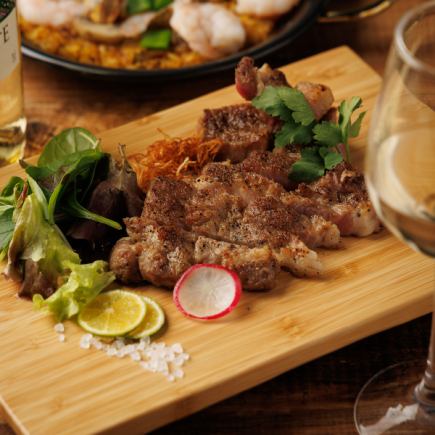 【2時間飲み放題付】三元豚ロースの黒胡椒焼き、濃厚ボロネーゼなど全9品【贅沢コース】4,500円