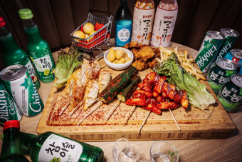 [C] Enjoy a platter of Korean food! Korean Pocha Plate 1,500 yen + 2 hours of all-you-can-drink for 1,500 yen ♪