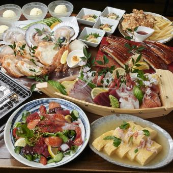 【満腹コース】 4800円（税込）＋1200円で120分飲み放題！（お席150分）地酒オプション＋300円