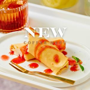 Today's dessert - strawberry crepe with Earl Grey iced tea