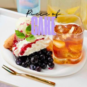 Today's dessert - Blueberry chiffon cake with Earl Grey iced tea