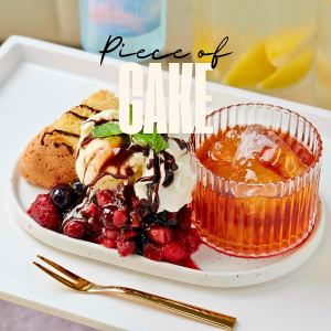Today's dessert - Earl Grey iced tea - mixed fruit chiffon cake
