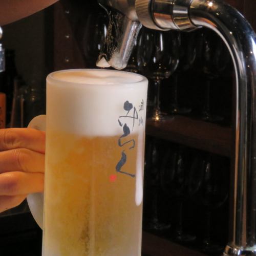 キンキンに冷えたビールで