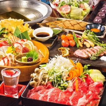 [Hakata Enjoyment Course] Marbled domestic beef and luxurious Hakata cuisine♪ 3 hours with all-you-can-drink of 10 dishes and 60 kinds ⇒ 5000 yen