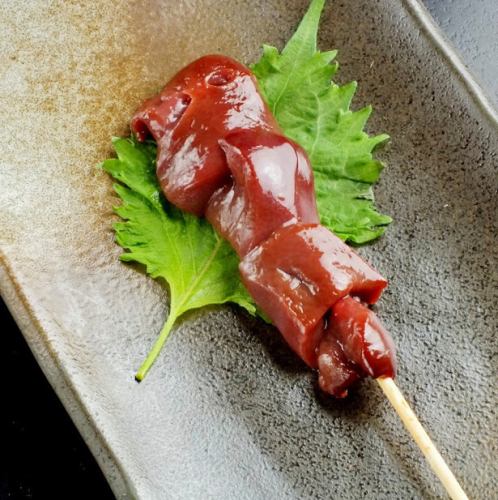 Domestic chicken liver skewers