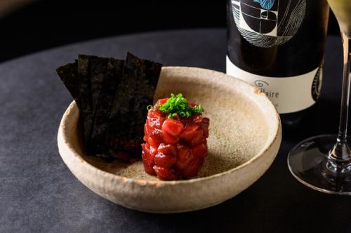”高級鮨店御用達”極上の生本鮪(刺身/漬け/タルタル)シェフのこだわり光るタルタルは旨味が広がる美味しさ