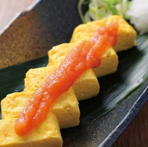 Spicy cod roe and rolled egg