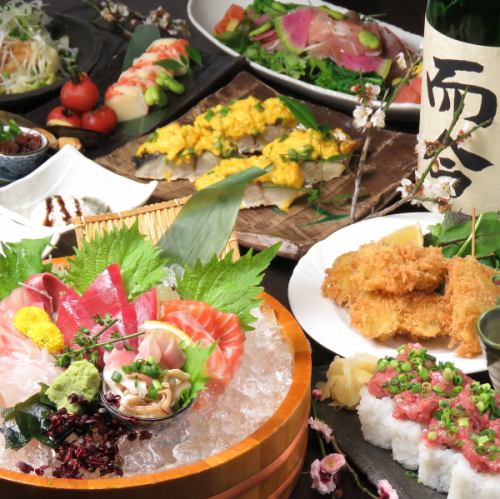 Assorted bluefin tuna medium fatty sashimi and more! All-you-can-drink for 2 hours included!