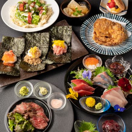 【3000円コース】平日限定!人気おつまみやチキン南蛮など全6品2時間飲み放題付《楓コース》
