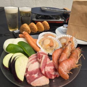 博多でBBQビアガーデンプラン♪♪◆贅沢コース◆2時間飲み放題付 5000円