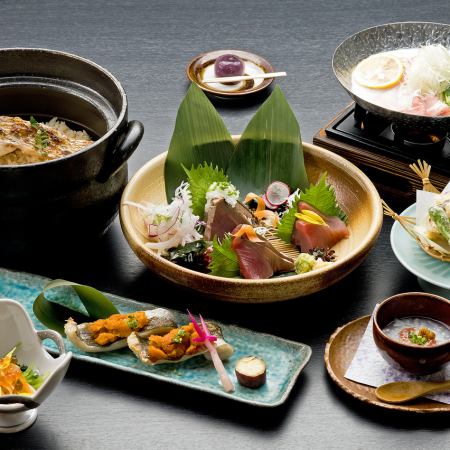 [Lunch course] 9 dishes including tofu and yuba, dried shrimp and whitebait hotpot, and wild sea bream rice, 3,300 yen (tax included)