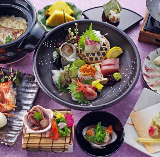 [Spring Evening Course] A total of 10 dishes including a taste comparison of Japanese Black Beef and Sendai Beef, and white fish with plum vinegar, for 10,000 yen (tax included)