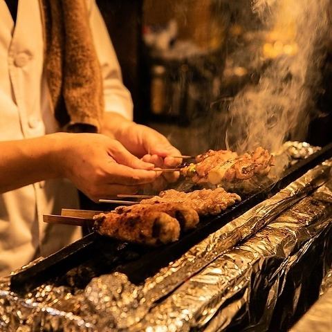 【炭火焼き鳥食べ放題】お得すぎる！大山地鶏の炭火焼き鳥食べ放題！