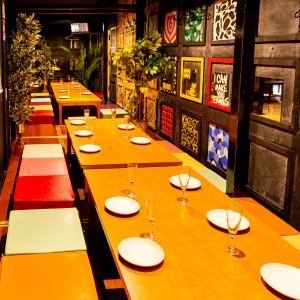 掘りごたつ個室は2名様からご利用頂けるプラベート空間◎最大28名様まで入れるコンパやご友人同士の飲み会に!