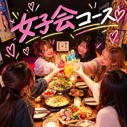 【여성 한정】여자회 2시간 뷔페 푸드&디저트 55종×음료 200종★3,300엔→2,300엔
