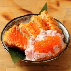 サーモン親子レアカツ