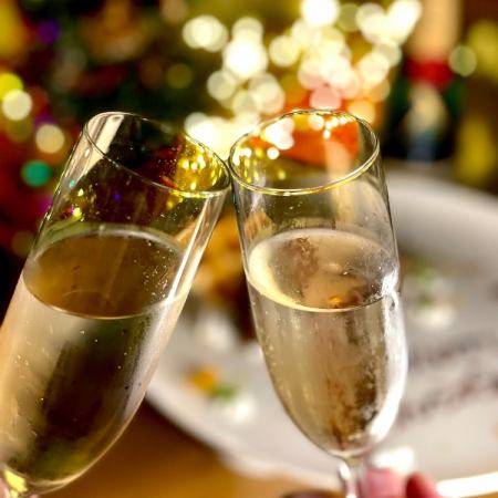 Christmas Dinner 2024★2-hour all-you-can-drink with champagne toast★120g sirloin & 3 major wagyu beef tasting