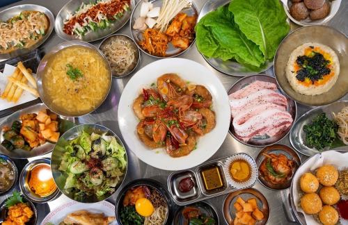 A wide variety of Korean dishes