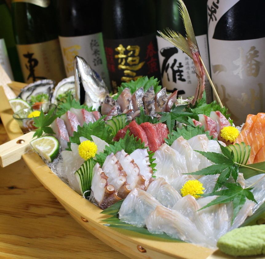 Please fully enjoy local dishes such as Seki horse mackerel from Oita prefecture, Kamuri free-range chicken, and Kabosu flounder.