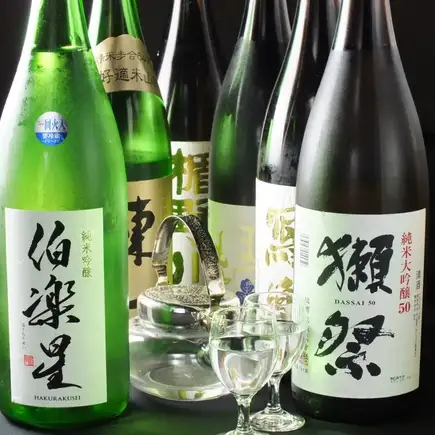 【単品飲み放題】獺祭など全国銘酒30種・生ビール他70種単品プレミアム飲放題1738円(60分L.O.)
