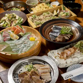 12 월 송년회 명물 코스 ☆ 제철 식재료를 사용했다 토요의 본점 망년회 한정 코스! 90 분 음료 무제한 포함
