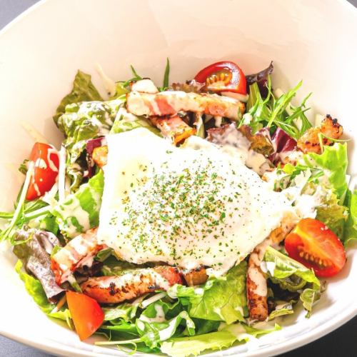 Caesar salad with soft-boiled eggs 2-3 servings