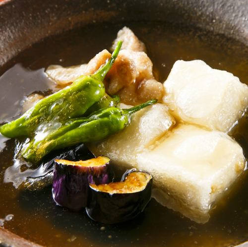 鶏唐・茄子・豆腐の揚げ出し