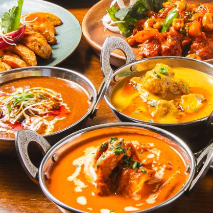 [2 hours all-you-can-eat and drink] <9 dishes total> Fascinating Indian course ● 3,990 yen → 3,500 yen