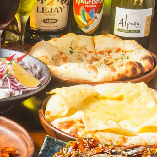 Naan baked in an authentic tandoor oven