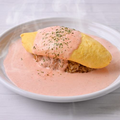 明太クリームのオムライス 