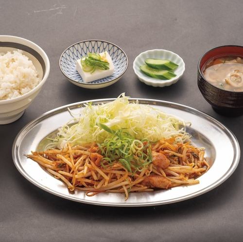 鶏ハラミのキムチ炒め定食