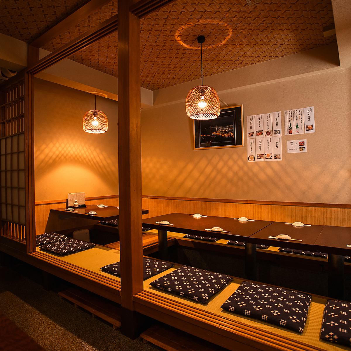 掘りごたつで宴会OK、ごゆっくりおくつろぎいただけます