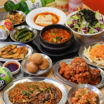 [挑戰你的極限！赤字計劃！]5種熱門火鍋+45種韓國料理的自助餐計劃♪2,500日元起★