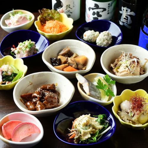 This is definitely the place to go with sake! "Obanzai Platter"