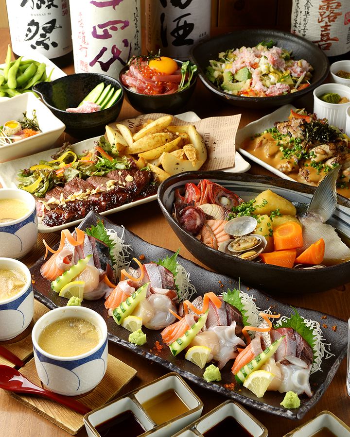 【豪華海鮮火鍋套餐】使用宮城縣產牡蠣和雪蟹的海鮮火鍋套餐！