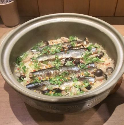 <9/1~11/30>◇120 minutes all-you-can-drink included◇Sanma and mushroom clay pot rice course 5,000 yen (tax included)