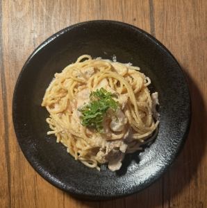 舞茸の海老の明太クリーム