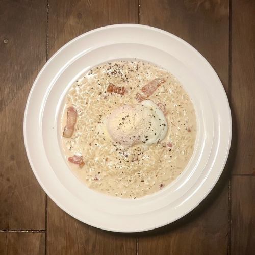 月明かりの後カルボナーラリゾット