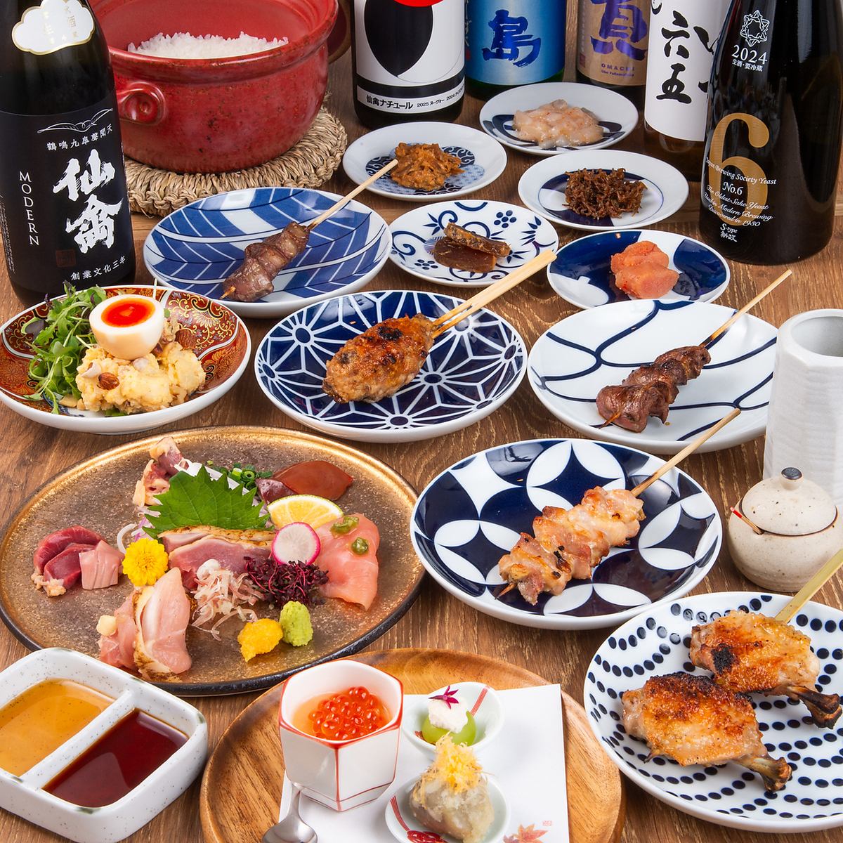 鶏料理と炊き立て土鍋ご飯を、和モダンな空間でワインと共に味わう“本物志向の隠れ家